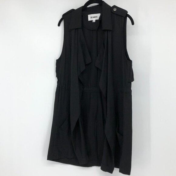 BB Dakota black Adam Utility Tencel waterfall vest - Picture 3 of 15